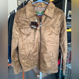 A Collezioni Brown Suede Leather Jacket NWT Size L